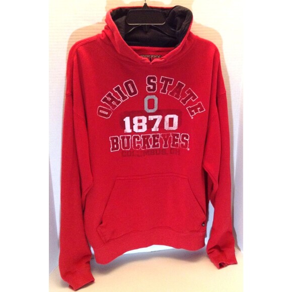 Ohio State Buckeyes Hoodie Men L Red Sweatshirt Pullover Logo Football Gorpcore - Picture 3 of 12